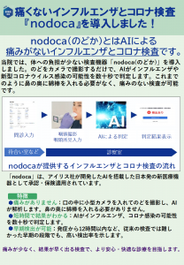 痛くないインフルエンザ検査(nodoca: のどか)について